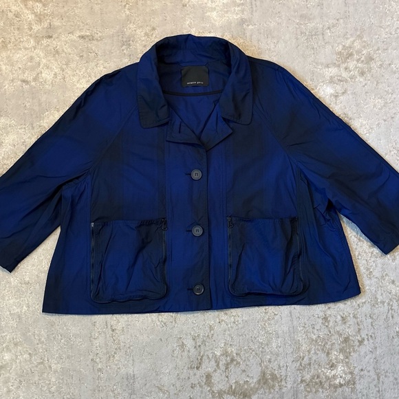 Annette Görtz ‘Main Jacket’ Blue & Black 3/4 Sleeve Button Up Jacket Size Large - Picture 4 of 16